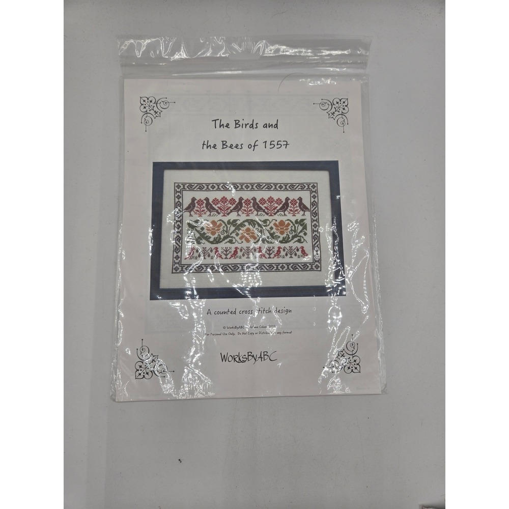 WorksByABC The Birds and the Bees of 1557 Counted Cross Stitch Pattern Chart